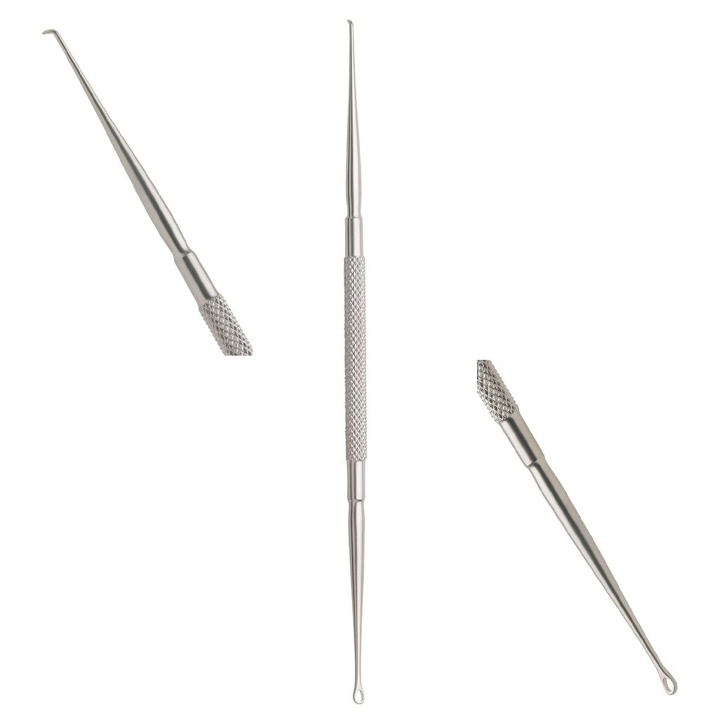 Formby Cerumen Scoop and Hook, 2.5mm Hook, Scoop 3mm x 2mm , Double-Ended, 18cm