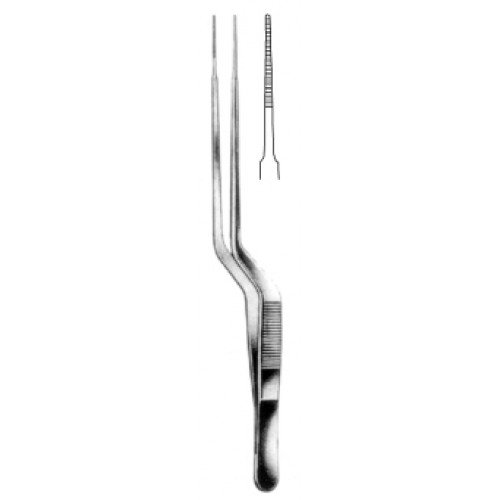 Gerald Dressing Forceps Serrated Bayonet shaped 18cm