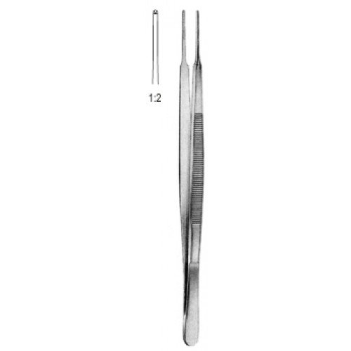 Gerald Tissue Forceps, 1×2 Teeth, Straight, 18cm