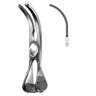Glover Atraumatic Bulldog Clamp, Curved, 7.5cm