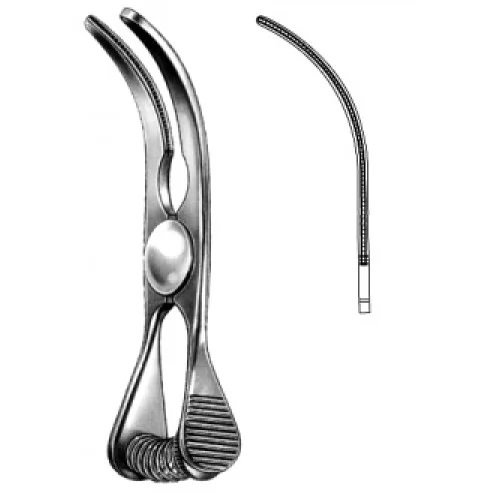 Glover Atraumatic Bulldog Clamp, Curved, 9.5cm