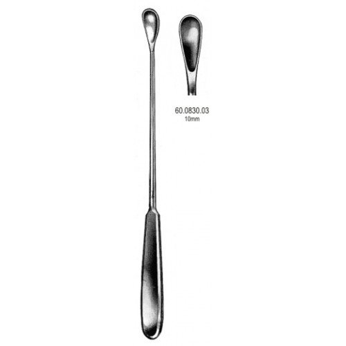 Gourdet Uterine Scoop blunt 10mm, 28cm