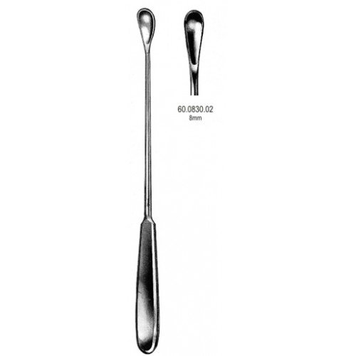 Gourdet Uterine Scoop blunt 8mm, 28cm