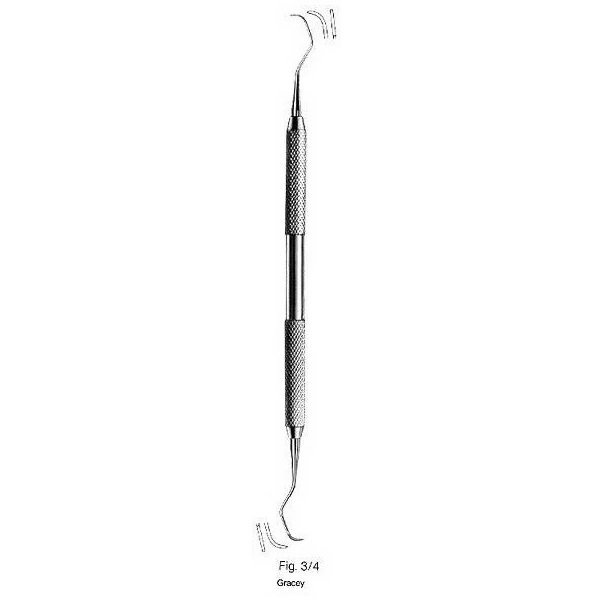 Gracey Curettes, Double Ended, Stainless Steel, Size. 3/4