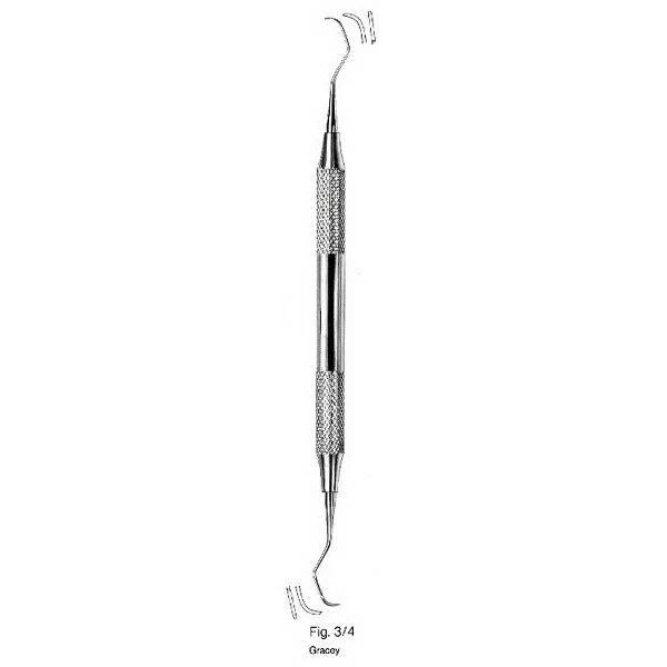 Gracey Curettes, Hollow Handle Double Ended, Stainless Steel, Size. 3/4