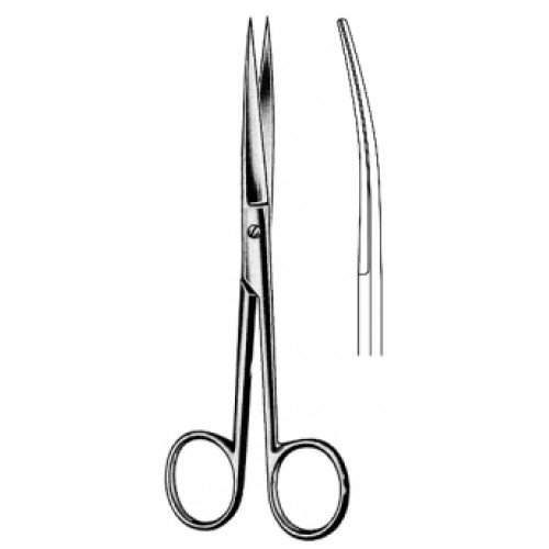 Grazil Operating Scissors, Sharp/Sharp, Curved, 13.0cm