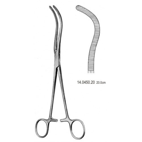 Guyon/Pean Kidney Pedicle Clamp, Curved, 20cm