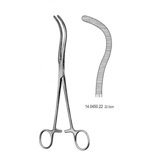 Guyon/Pean Kidney Pedicle Clamp, Curved, 22cm