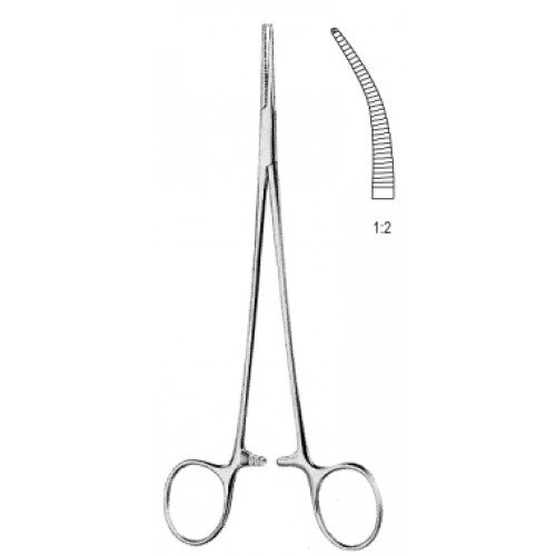 Halstead Mosquito Forceps, Curved, 1×2 Teeth, 16cm