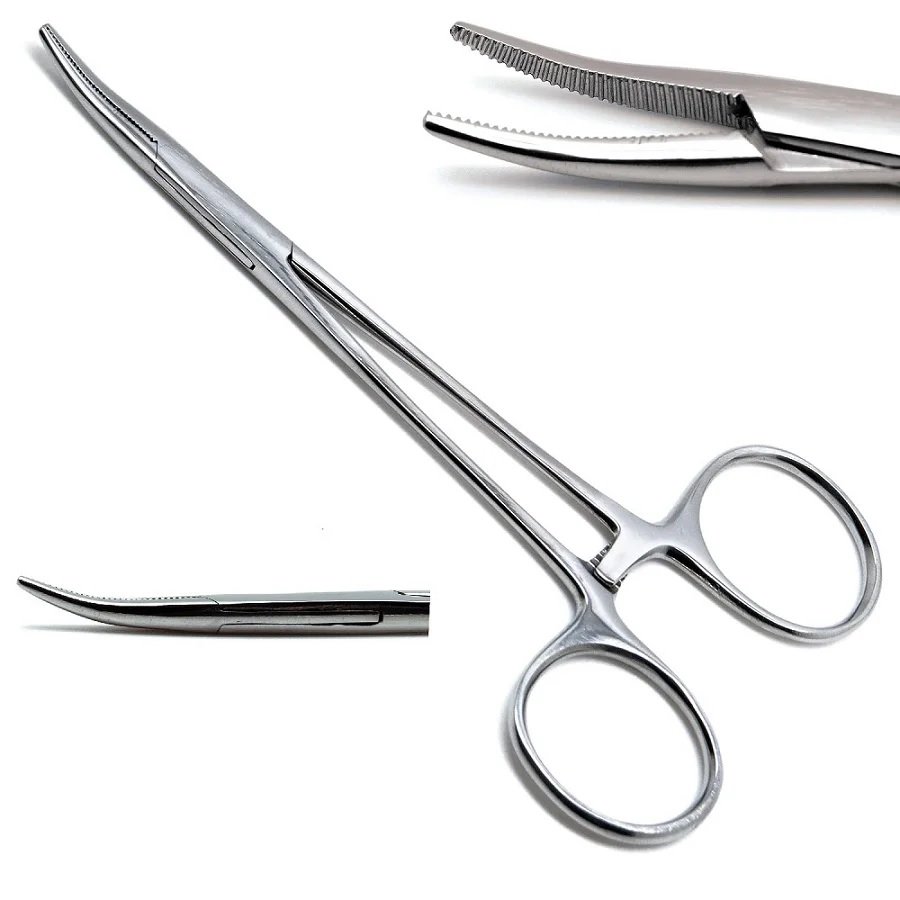 Halsted Mosquito Haemostatic Atraumatic Forceps, Curved, Serrated, 12cm