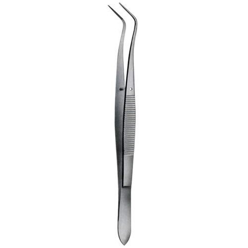 Hammacher Meriam Tweezers, Serrated Handle Pattern, Stainless Steel, 15cm Long