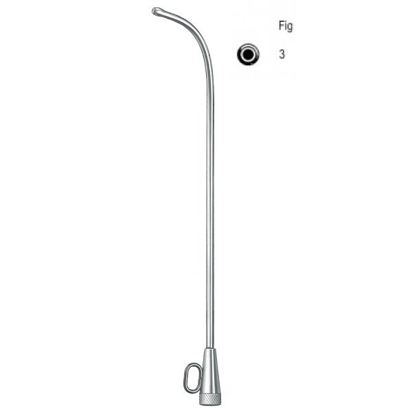 Hartmann Ear Eustachian Catheter, Fig.3, Silver Plated, Hole Size 3.5mm, Length 15cm