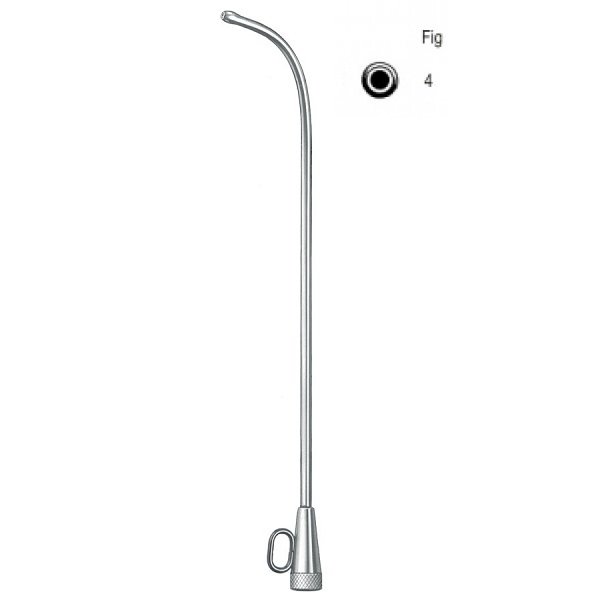 Hartmann Ear Eustachian Catheter Fig.4, Silver Plated, Hole Size 4.0mm, Length 15cm