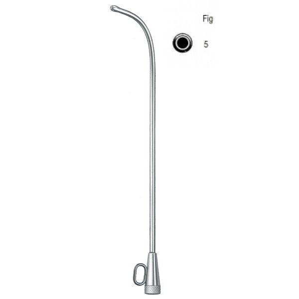 Hartmann Ear Eustachian Catheter Fig.5, Silver Plated, Hole Size 5.0mm, Length 15cm