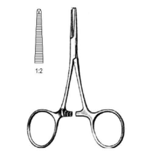 Hartmann Hemstatic Forceps, Straight, 1×2 Teeth, 10cm
