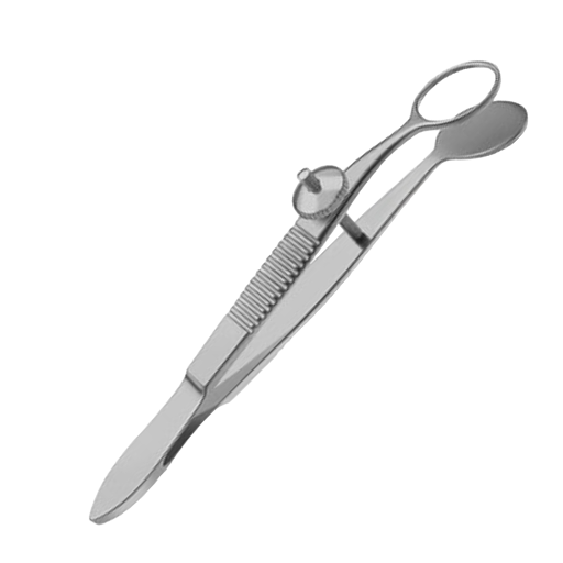 Heath Chalazion Forceps Tweezers, Oval, Inside Ring Diameter 12x14mm, Flat Handle, Stainless Steel, 10cm