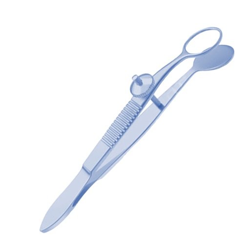 Heath Chalazion Forceps Tweezers, Oval, Inside Ring Diameter 12x14mm, Flat Handle, Titanium, 10cm
