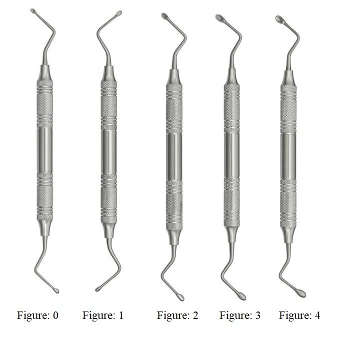 Hemingway Bone Curette, Doulbe Ended, Hollow Handle, Set of 5