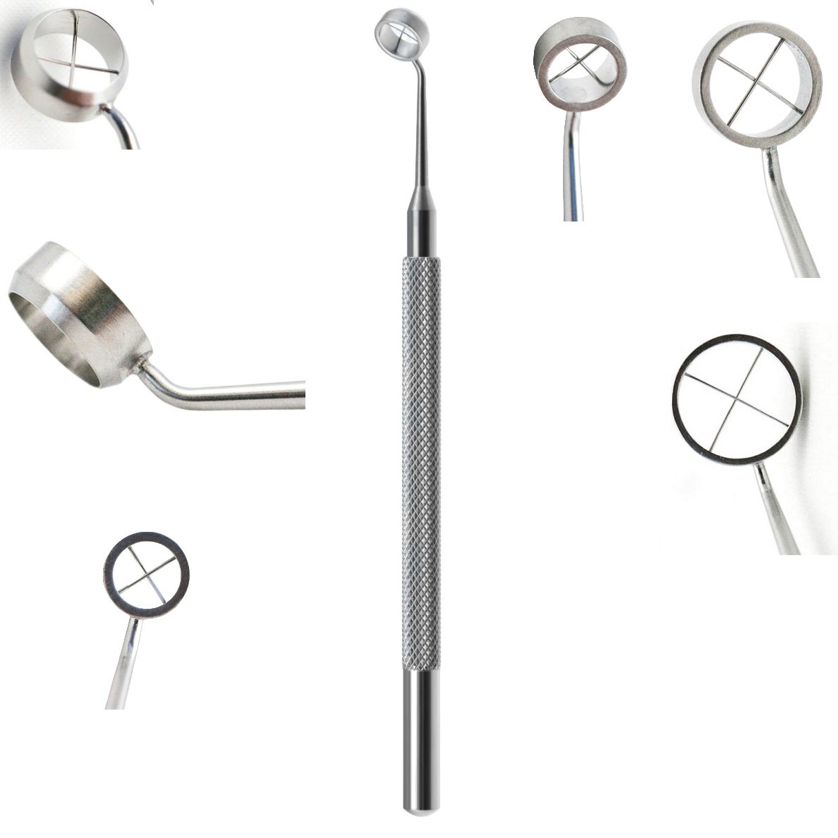 Hoffer Optical Zone Marker, Shaped Ring with 7.00mm Cross Hairs, Stainless Steel, 10.5cm