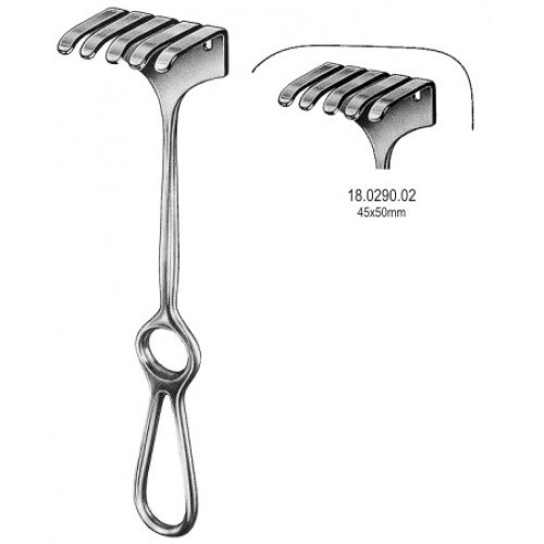 Israel Retractor, 5 Prongs, 45x50mm, 25cm