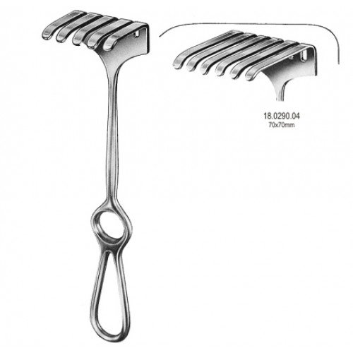 Israel Retractor, 6 Prongs, 70x70mm, 25cm