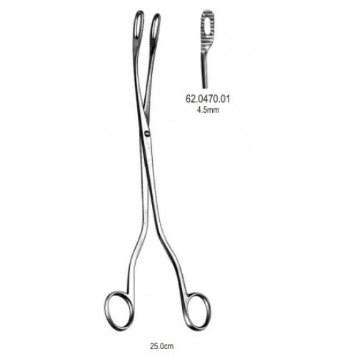 J.A.M.W Placenta Forceps Curved 4.5mm, 25cm Fig.1