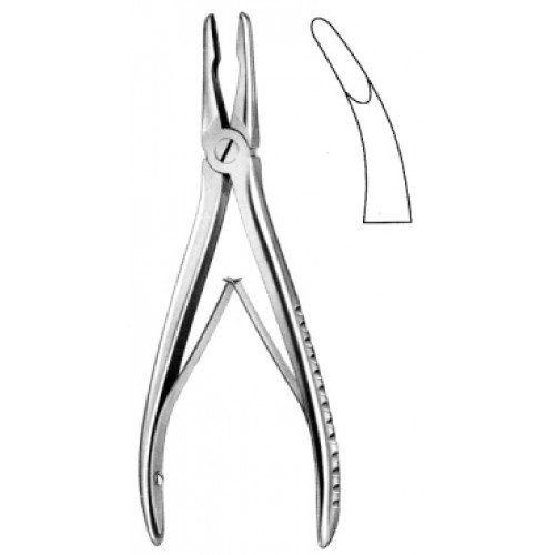 Jansen Bone Rongeur, Serrated Jaws, Full Curved, 18cm