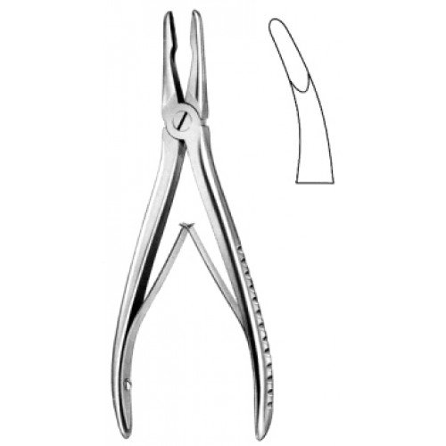 Jansen Bone Rongeur, Serrated jaws, slight Curved, 18cm