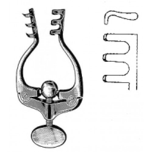 Jansen Snitman Retractor, 3×3 Prongs, Blunt, 10cm