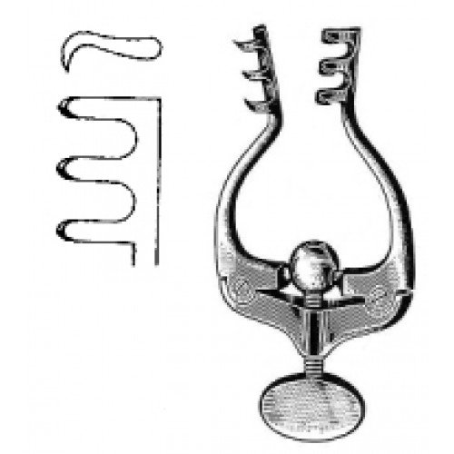 Jansen Snitman Retractor, 3×3 Prongs, Sharp, 10cm