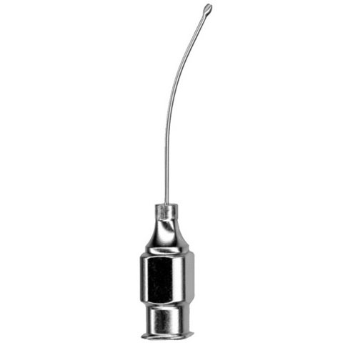 Jensen Capsule Polisher Cannula, 25 gauge, Sandblasted, 1.0mm Olive Tip, Curved, Stainless Steel, Length 28mm (excluding Hub)