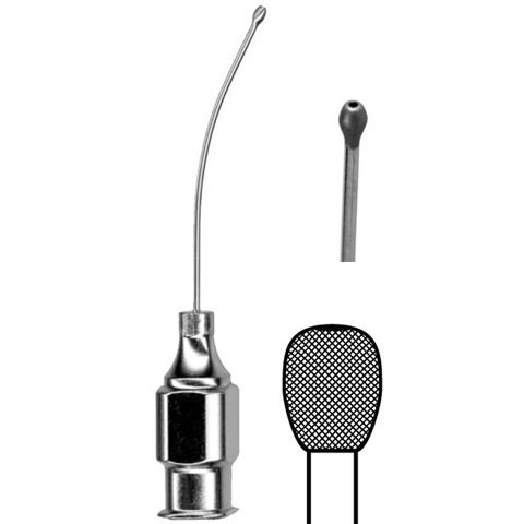 Jensen Capsule Polisher Cannula, 27 gauge, Posterior Sandblasted, 1.0mm Olive Tip, Curved, Stainless Steel, Length 28mm (excluding Hub)
