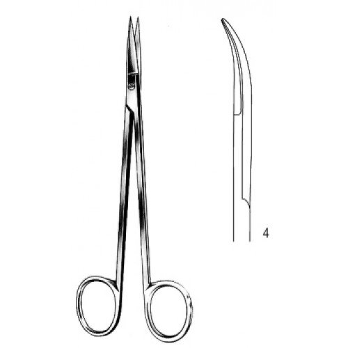KELLY Gynecological Scissors Curved 18cm