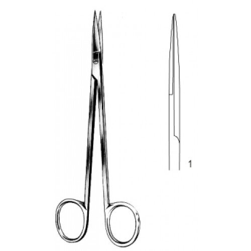 KELLY Gynecological Scissors Straight 16cm