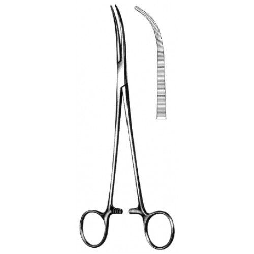Kelly Hemostatic Forceps, Curved, 24cm