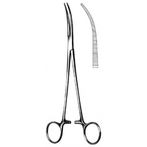 Kelly Hemostatic Forceps, Semi Curved, 24cm