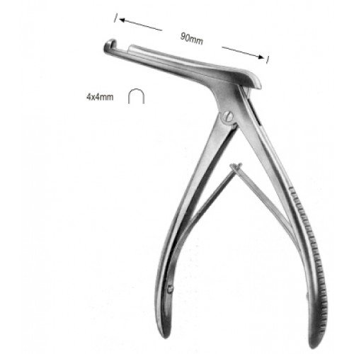 Kerrison Antrum Punch 4x4mm, shaft 85mm, 20cm