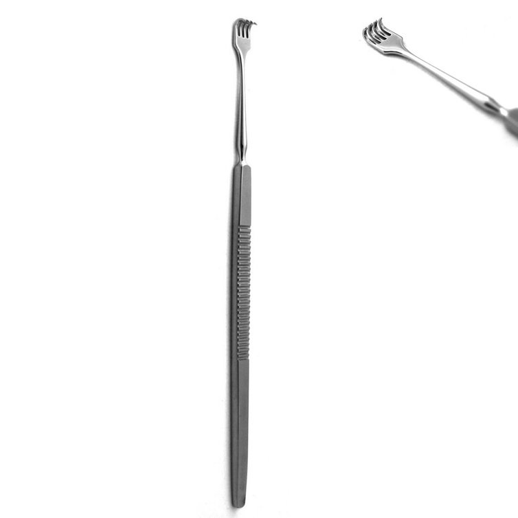 Knapp Hook Retractor, 4 Prongs, Blunt, 0.6cm wide, 16cm