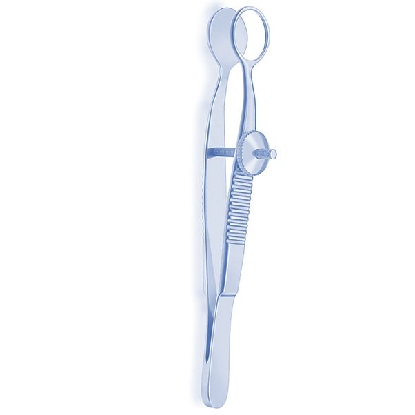 Lambert Chalazion Forceps Tweezers, Inside Ring Diameter 8mm, Flat Handle, Titanium, 9cm