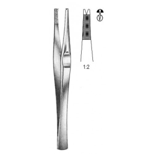 Lanes Tissue Forceps, 1×2 Teeth, 12.5cm