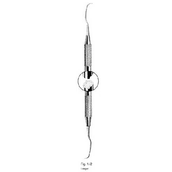 Langer Curette, Hollow Handle, Fig. 1/2