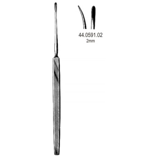 Lempert Elevator, Single Ended, Curved, 2mm, 19cm