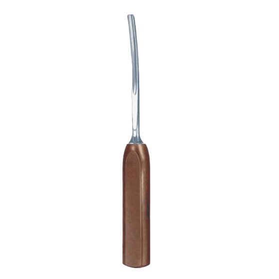 Lexer Bone Gouge/Chisel Curved with Fibre Handle, 5mm, 25cm
