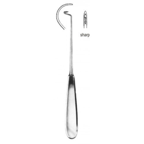 Ligature Needle Curved to left sharp 20cm
