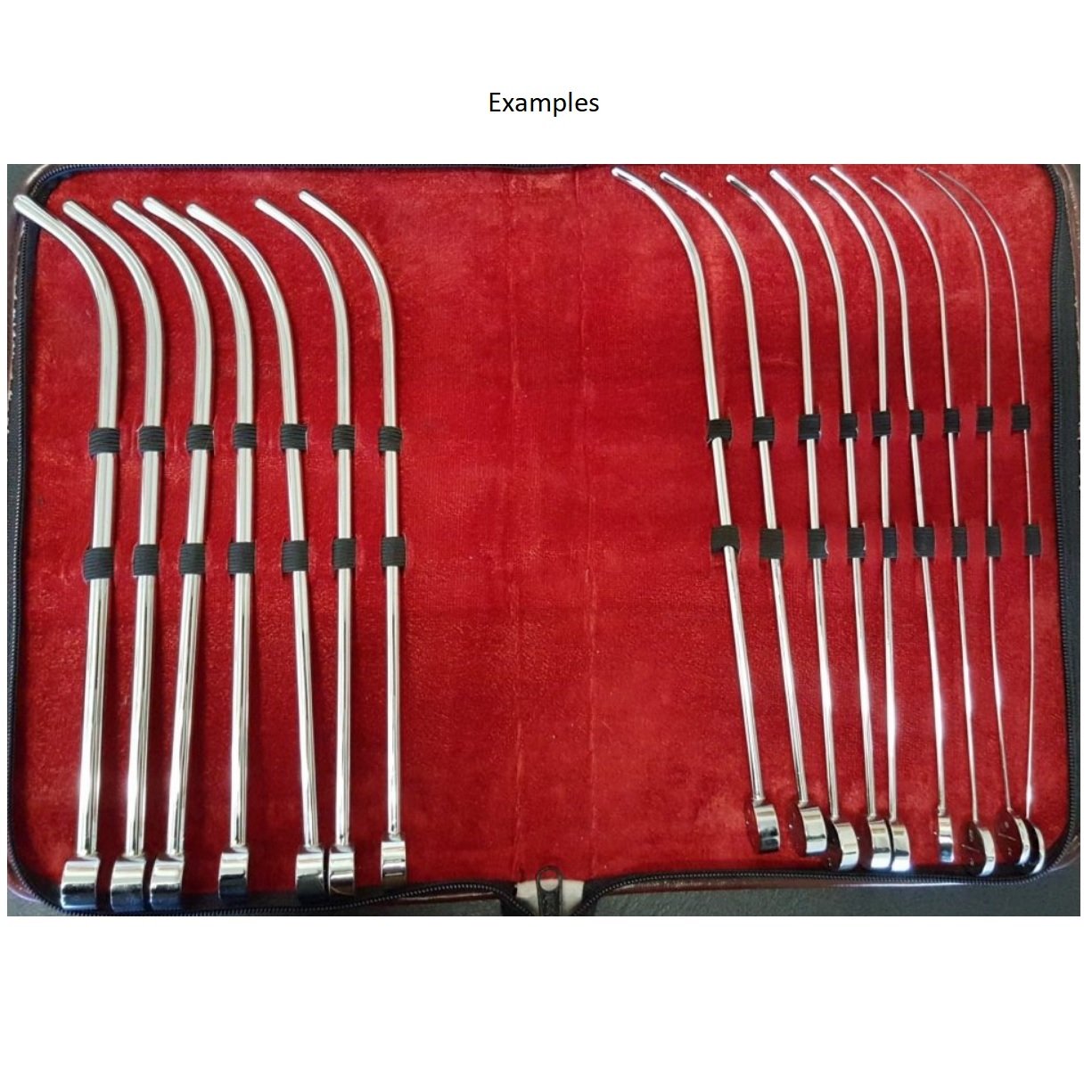 Lister Urinary, Uterine, Urethral Bouges Dilators, Diagnostic Surgical Sounds, Curved, Set of 18, 28cm