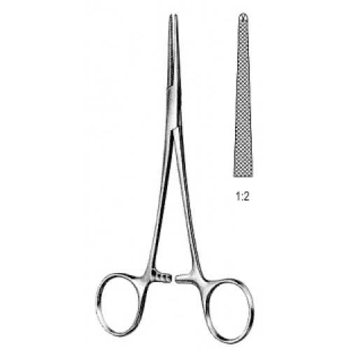 Lovelace Hemostatic Forceps, 1×2 Teeth, 15.5cm