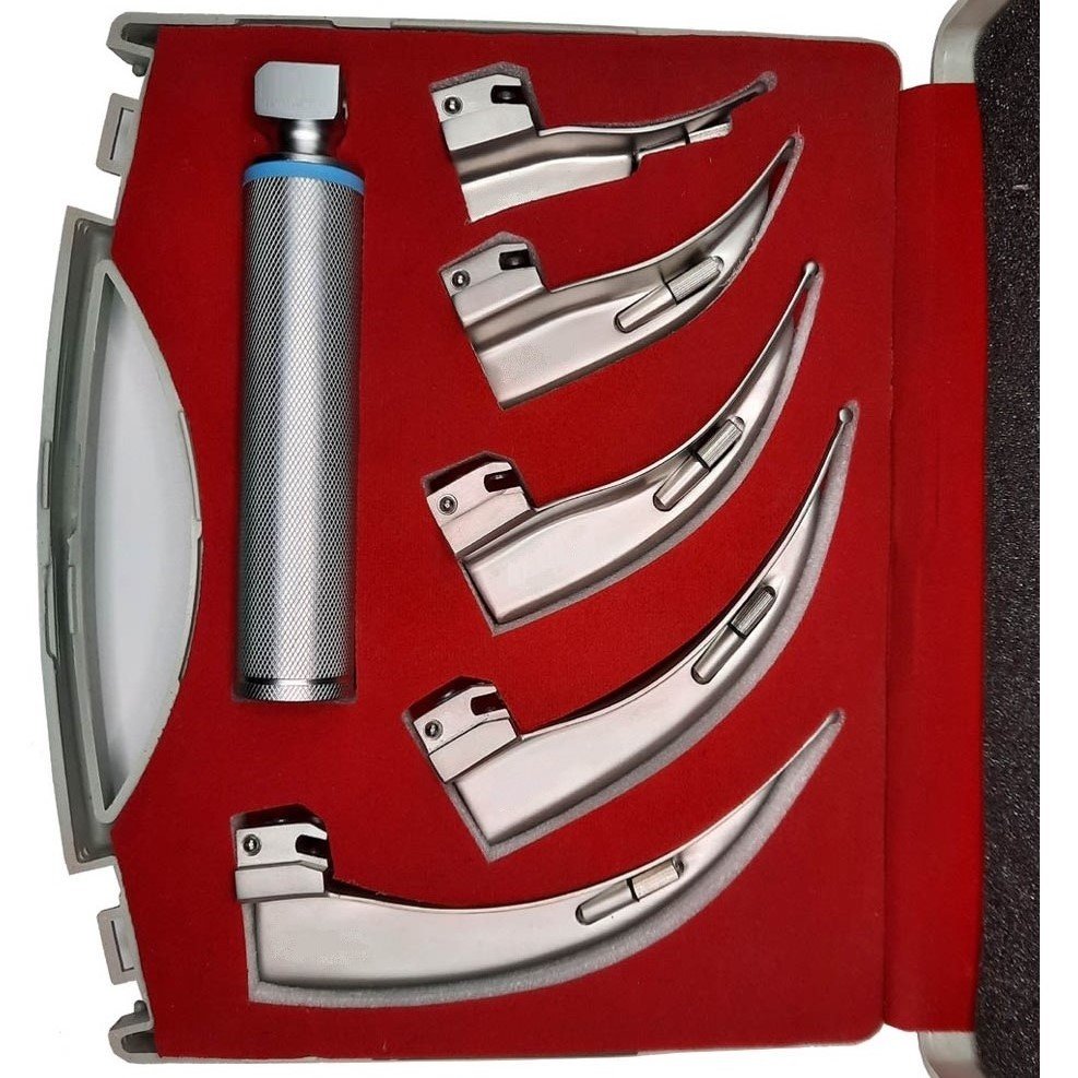 Macintosh and Miller Laryngoscope Set with 3 blades, Size. 2(90mm) 3 and 4