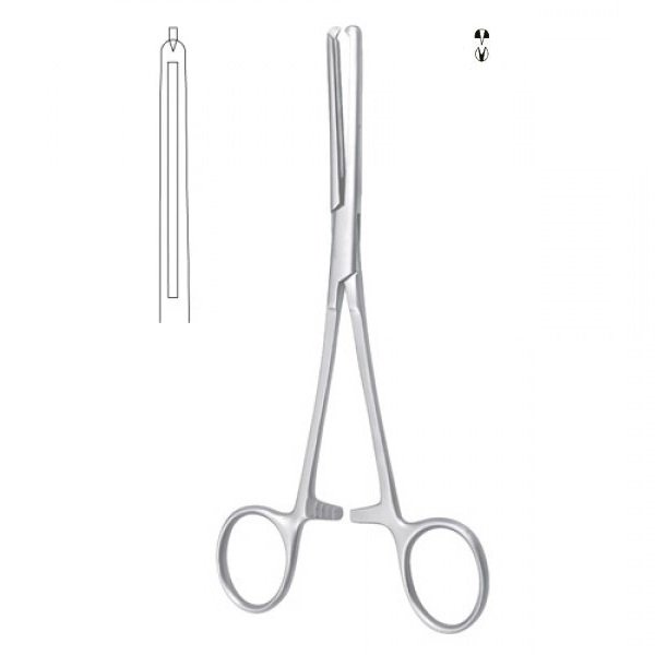 Maingot Hysterectomy Forceps, 1×2 Teeth, Straight, 25cm