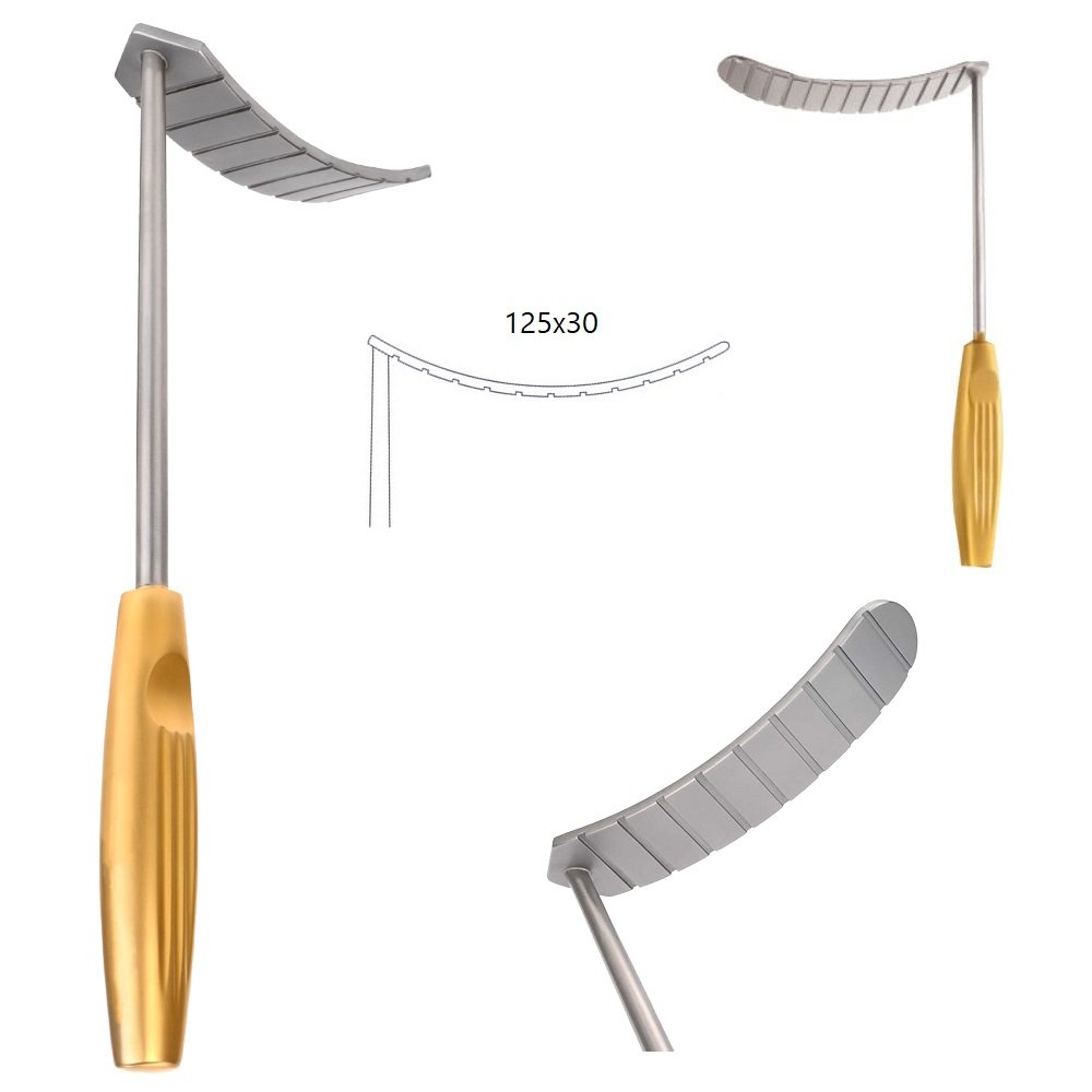 Marx Mammoplasty Breast Retractor, Curved, Blade width 125x30mm, Stainless Steel, 27cm