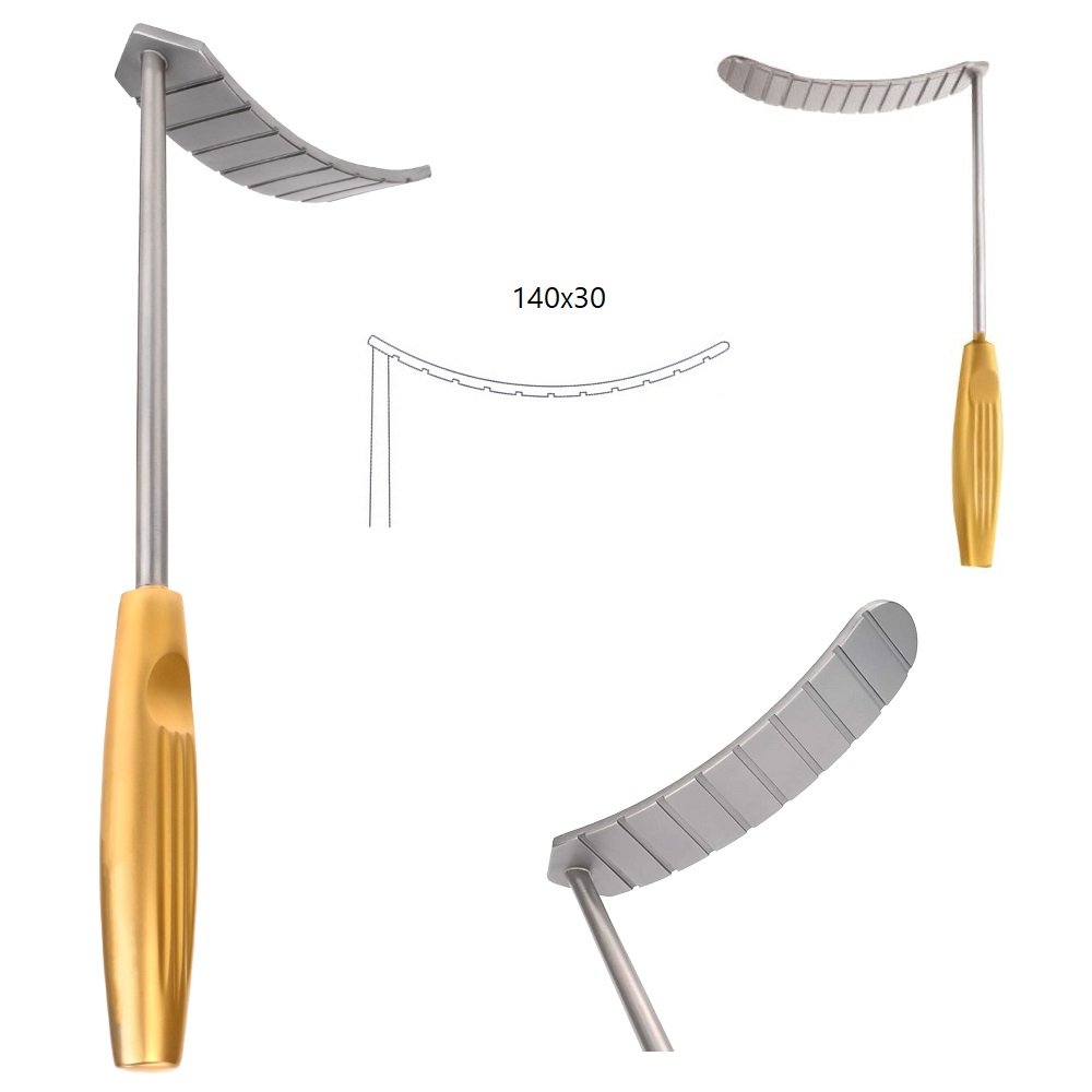 Marx Mammoplasty Breast Retractor, Curved, Blade width 140x30mm, Stainless Steel, 27cm